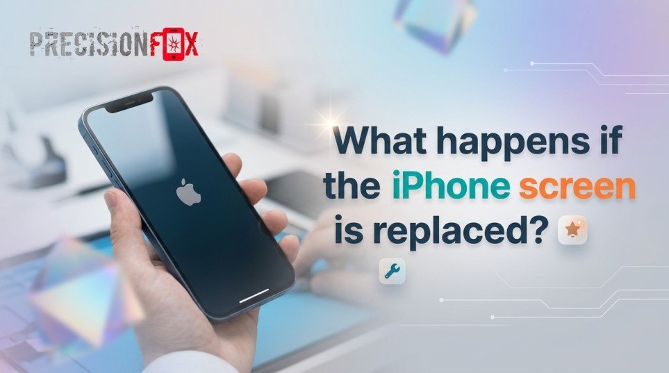 What happens if the iPhone screen is replaced?
